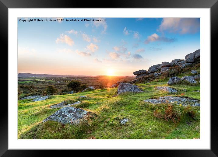 Sunset in the Cornish Countryside Framed Mounted Print by Helen Hotson
