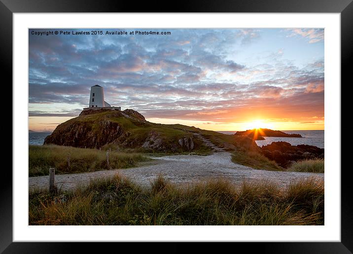  Tyr Mawr Lighthouse at Sunset Framed Mounted Print by Pete Lawless
