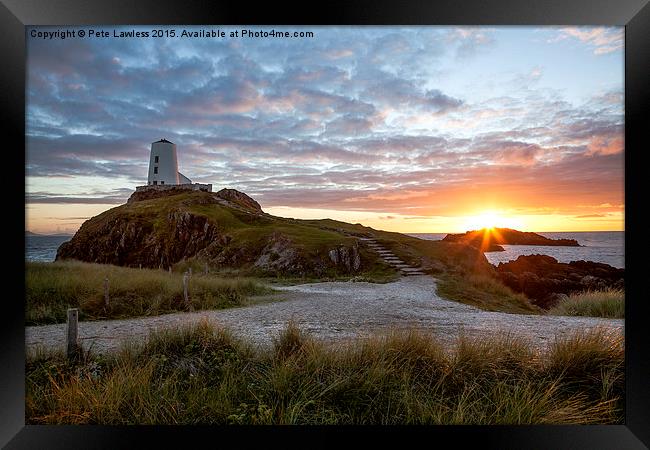  Tyr Mawr Lighthouse at Sunset Framed Print by Pete Lawless