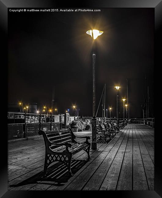  Sitting Under The Lights Of Halfpenny Pier harwic Framed Print by matthew  mallett