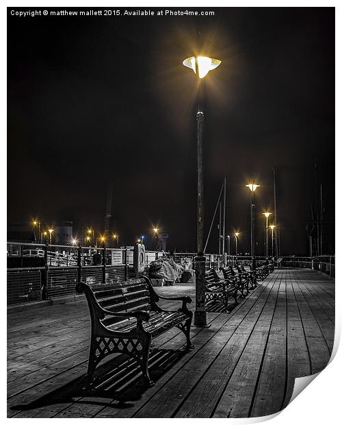  Sitting Under The Lights Of Halfpenny Pier harwic Print by matthew  mallett