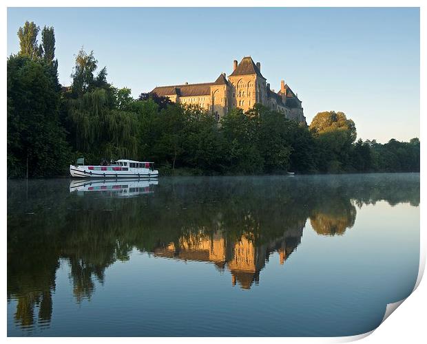  Morning reflections of Solesmes Abbey Print by Stephen Taylor