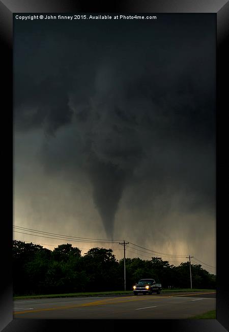 Tornado, Edmond, Oklahoma Framed Print by John Finney