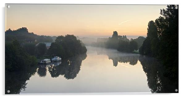  Sunrise on the River Sarthe Acrylic by Stephen Taylor