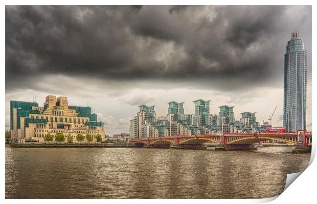 Mi5 And Vauxhall Bridge  Print by Clive Eariss