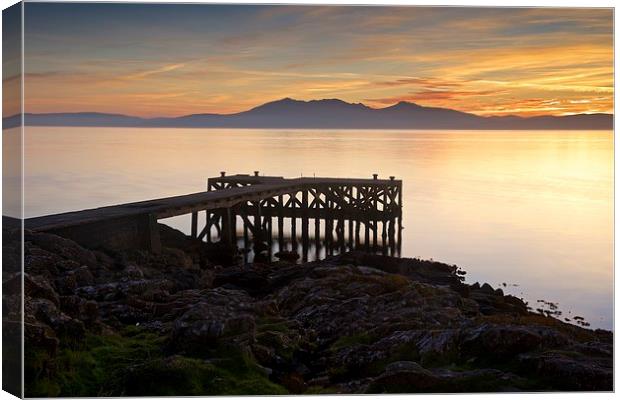  Sunset at Portencross Canvas Print by Stephen Taylor