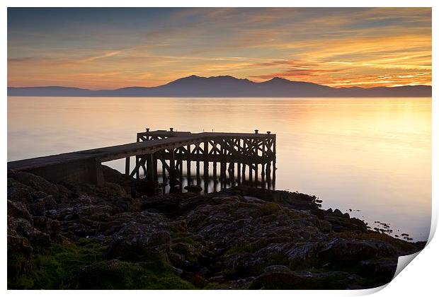  Sunset at Portencross Print by Stephen Taylor