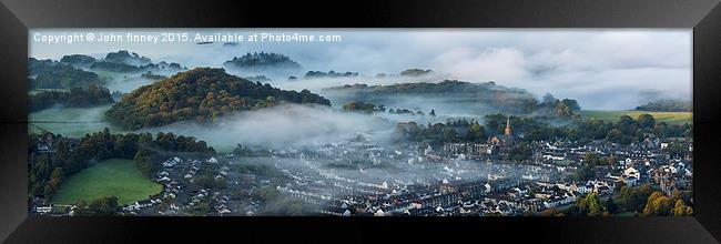  Keswick town, Cumbria. Framed Print by John Finney