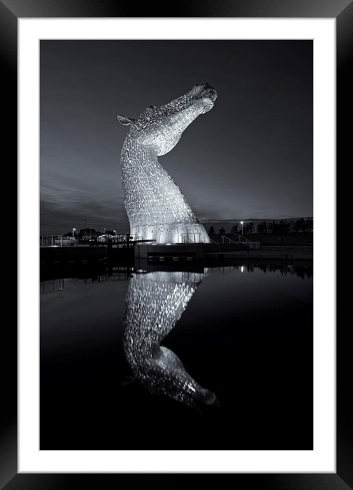  The Kelpies reflected Framed Mounted Print by Stephen Taylor