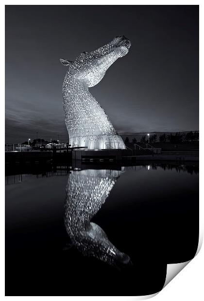  The Kelpies reflected Print by Stephen Taylor
