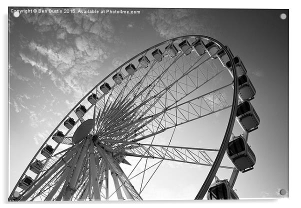  Brighton Big Wheel (Monochrome) Acrylic by Ben Dustin