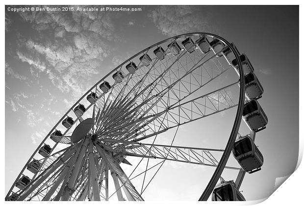  Brighton Big Wheel (Monochrome) Print by Ben Dustin