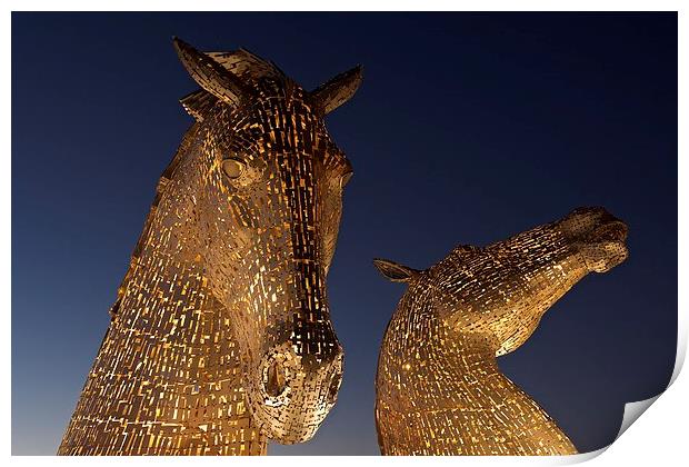  The Kelpies at Falkirk Print by Stephen Taylor