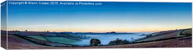  Early morning mist over Stokeinteignhead Canvas Print by Glenn Cresser