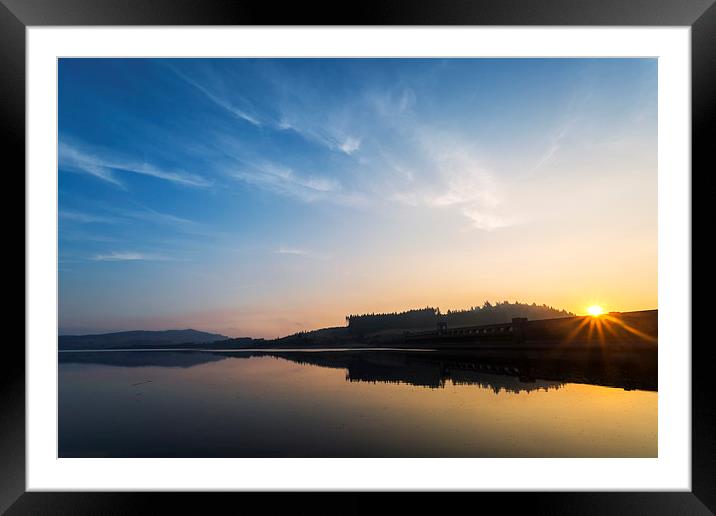 Clatteringshaws Dam at Sunrise Framed Mounted Print by Derek Beattie