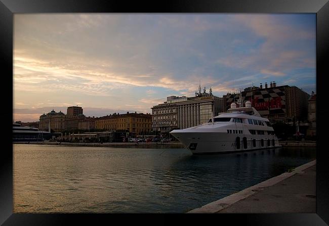  RIJEKA HARBOUR EVENING 1 Framed Print by radoslav rundic