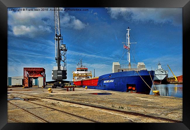 MV Richilieu unloading her cargo in Birkenhead Do Framed Print by Frank Irwin