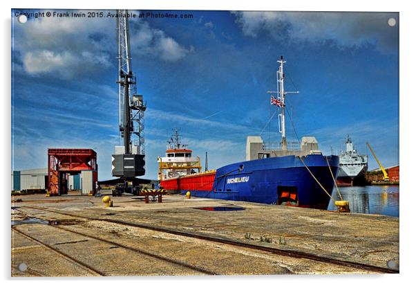  MV Richilieu unloading her cargo in Birkenhead Do Acrylic by Frank Irwin