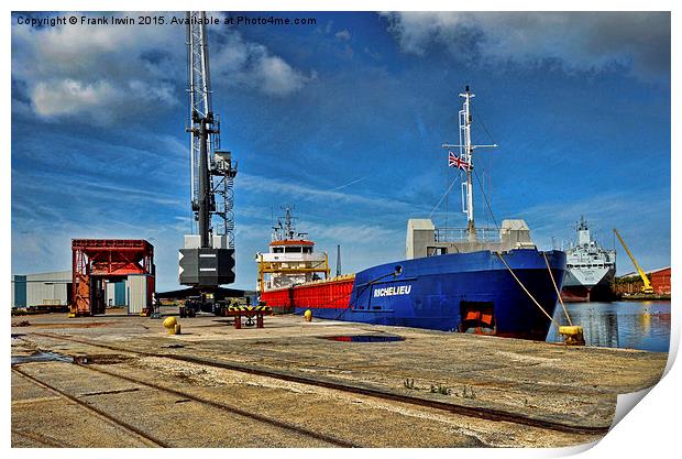  MV Richilieu unloading her cargo in Birkenhead Do Print by Frank Irwin