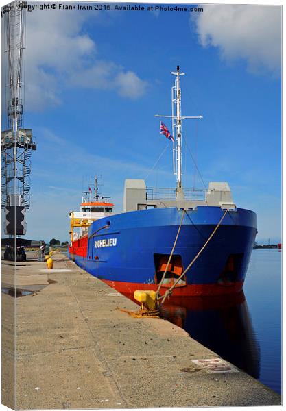 MV Richilieu unloading her cargo in Birkenhead Doc Canvas Print by Frank Irwin