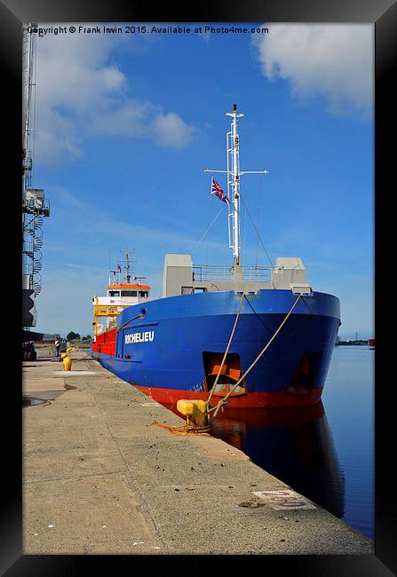 MV Richilieu unloading her cargo in Birkenhead Doc Framed Print by Frank Irwin