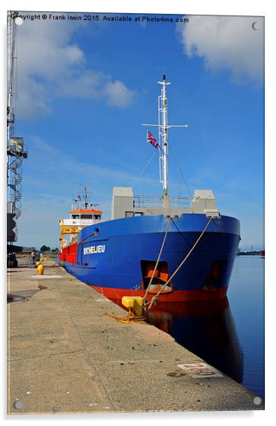 MV Richilieu unloading her cargo in Birkenhead Doc Acrylic by Frank Irwin