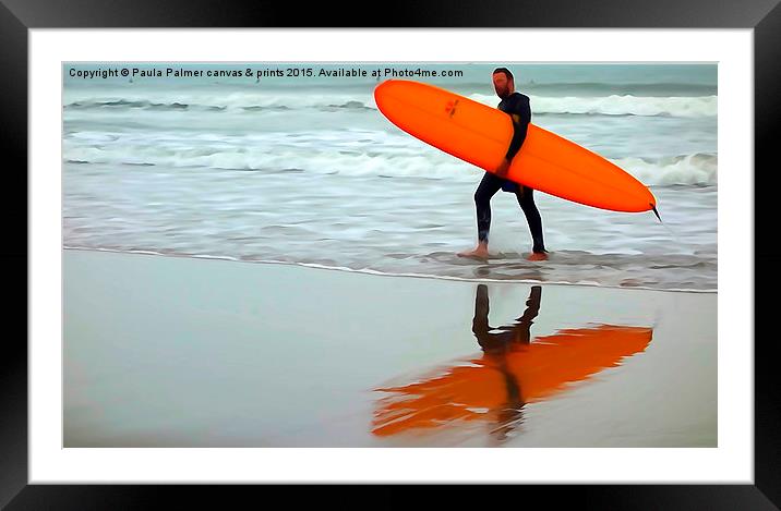  Surfer's reflection Framed Mounted Print by Paula Palmer canvas