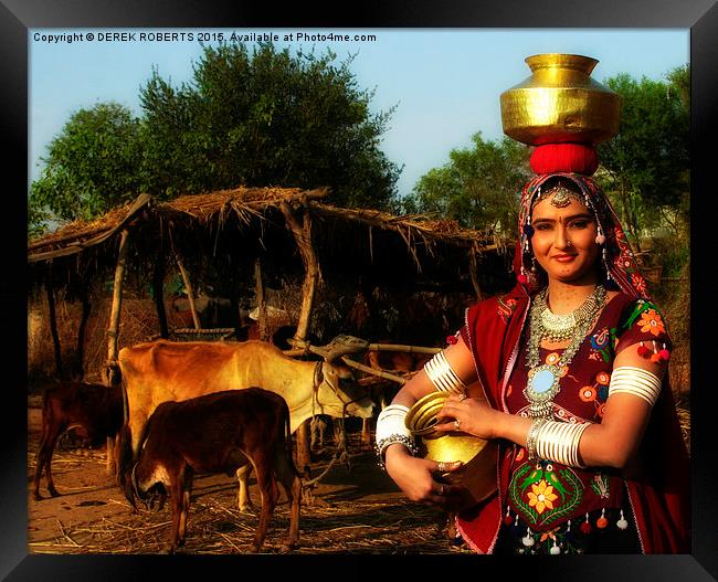 Beautiful people of Gujarat, India Framed Print by DEREK ROBERTS