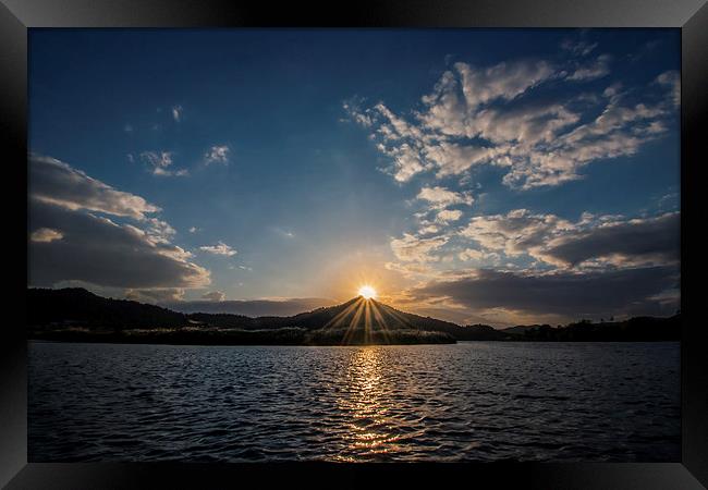 Sunset from Yansan River Framed Print by Ambir Tolang