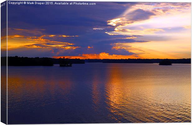  Sunset at Lake Martin Alabama Canvas Print by Mark Draper
