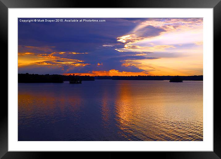  Sunset at Lake Martin Alabama Framed Mounted Print by Mark Draper