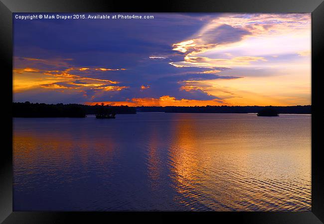  Sunset at Lake Martin Alabama Framed Print by Mark Draper