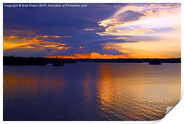  Sunset at Lake Martin Alabama Print by Mark Draper
