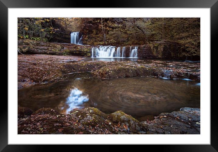  Sgwd Ddwli Isaf waterfalls South Wales Framed Mounted Print by Leighton Collins