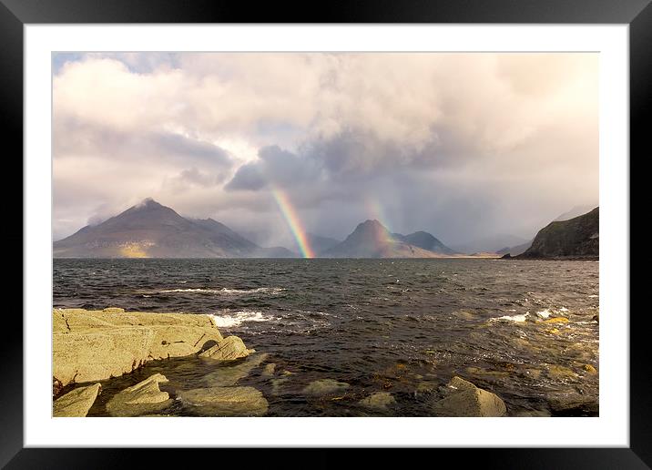 Rainbows at Elgol Isle of Skye Framed Mounted Print by Derek Beattie