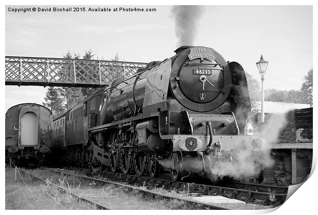 The Royal Scot in Black and White  Print by David Birchall