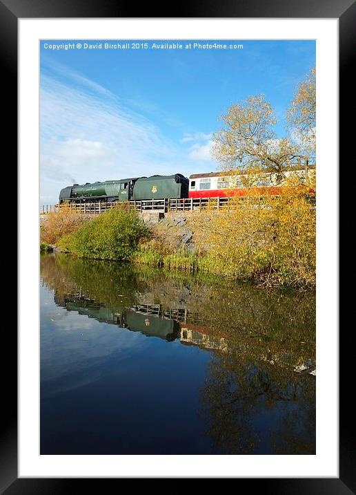 Steam Train Reflection at Butterley Reservoir  Framed Mounted Print by David Birchall