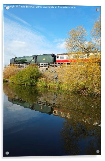 Steam Train Reflection at Butterley Reservoir  Acrylic by David Birchall