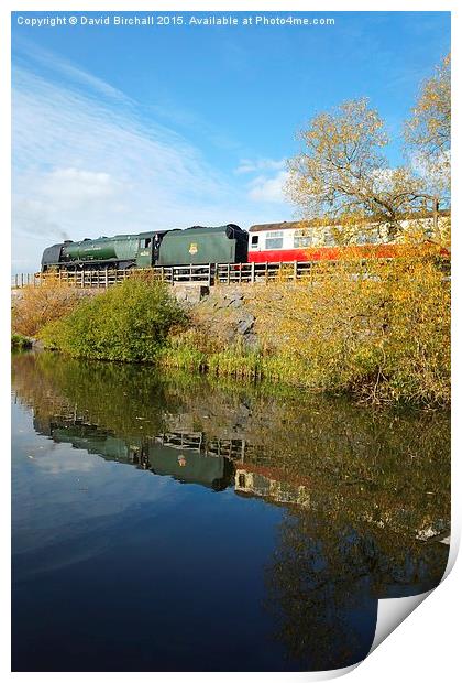 Steam Train Reflection at Butterley Reservoir  Print by David Birchall