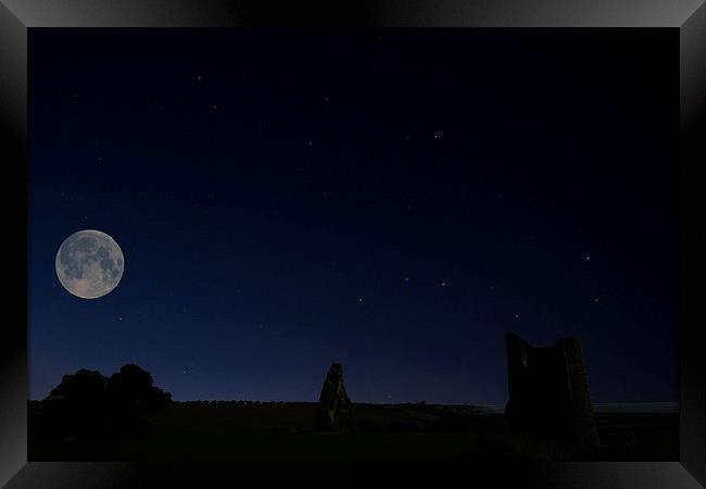 Moonlit Hadleigh Castle Framed Print by David French