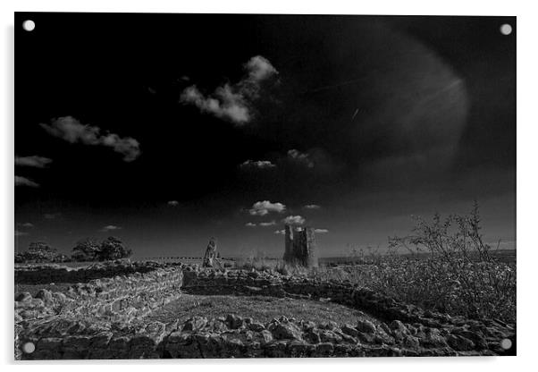 Hadleigh Castle Essex Acrylic by David French