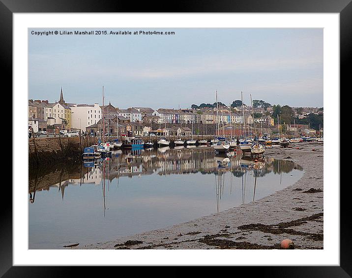  Caernarfon Harbour Front.  Framed Mounted Print by Lilian Marshall
