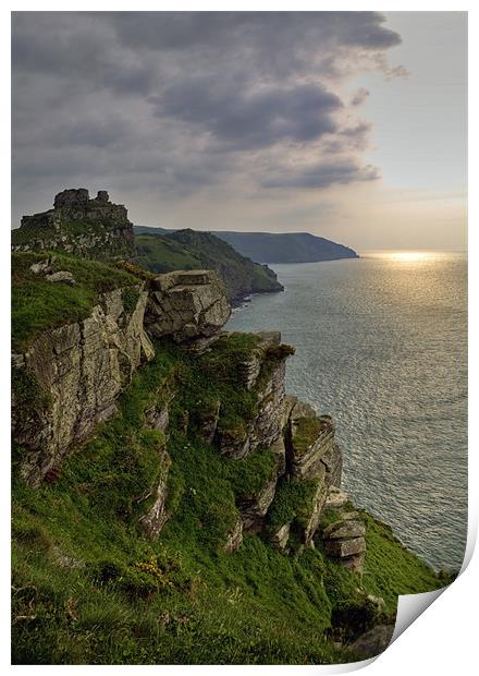Sunset over Valley of the Rocks Print by Mike Gorton