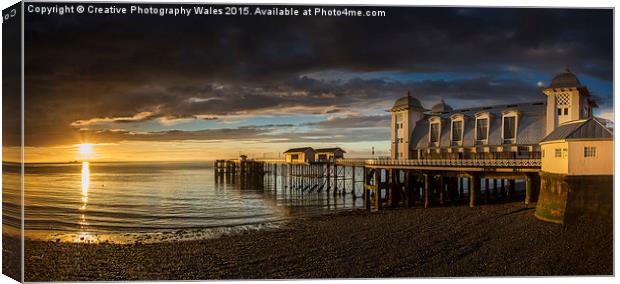 Penarth Pier Sunrise Canvas Print by Creative Photography Wales