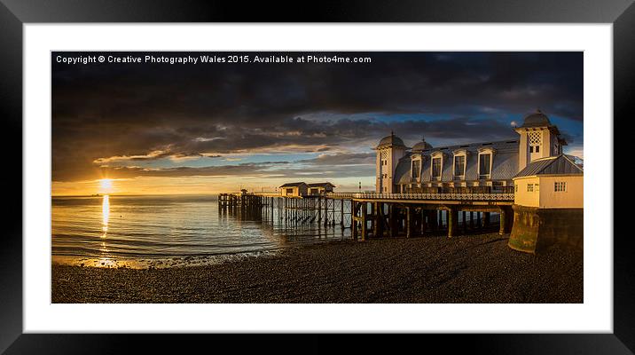 Penarth Pier Sunrise Framed Mounted Print by Creative Photography Wales