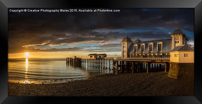 Penarth Pier Sunrise Framed Print by Creative Photography Wales
