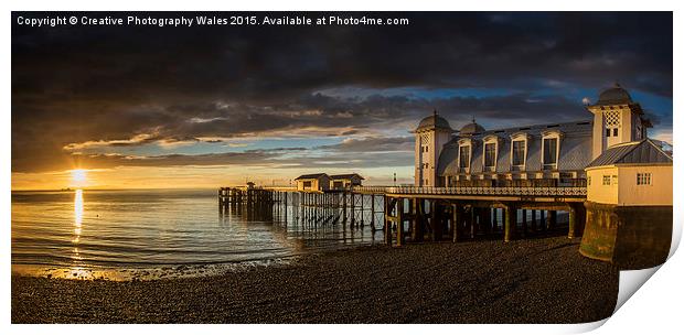 Penarth Pier Sunrise Print by Creative Photography Wales