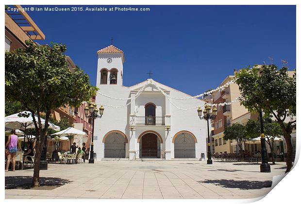  A local Spanish Church in Rincon de la Victoria Print by Ian MacQueen