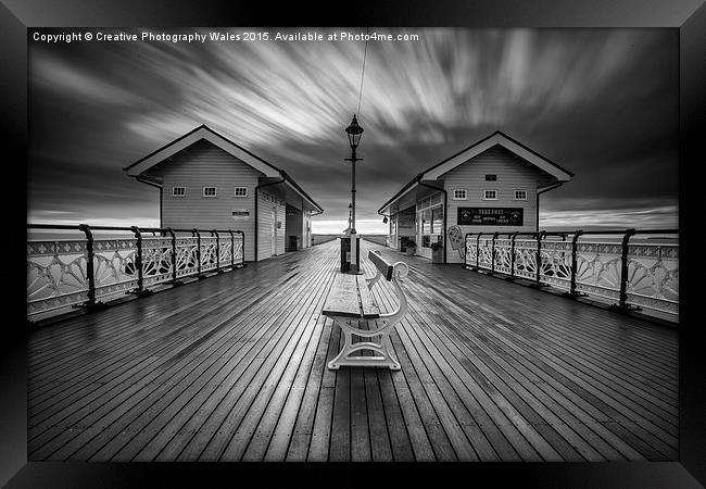 Penarth Pier in monochrome Framed Print by Creative Photography Wales