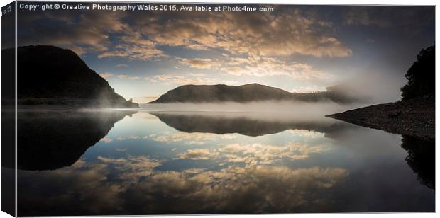 Caban Coch Reservoir in the Elan Valley at Dawn Canvas Print by Creative Photography Wales